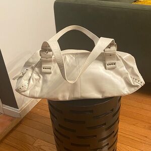 Diane Gail Elegant Cream Leather Handbag